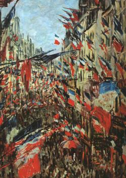 Claude Oscar Monet : Rue Montargueil with Flags